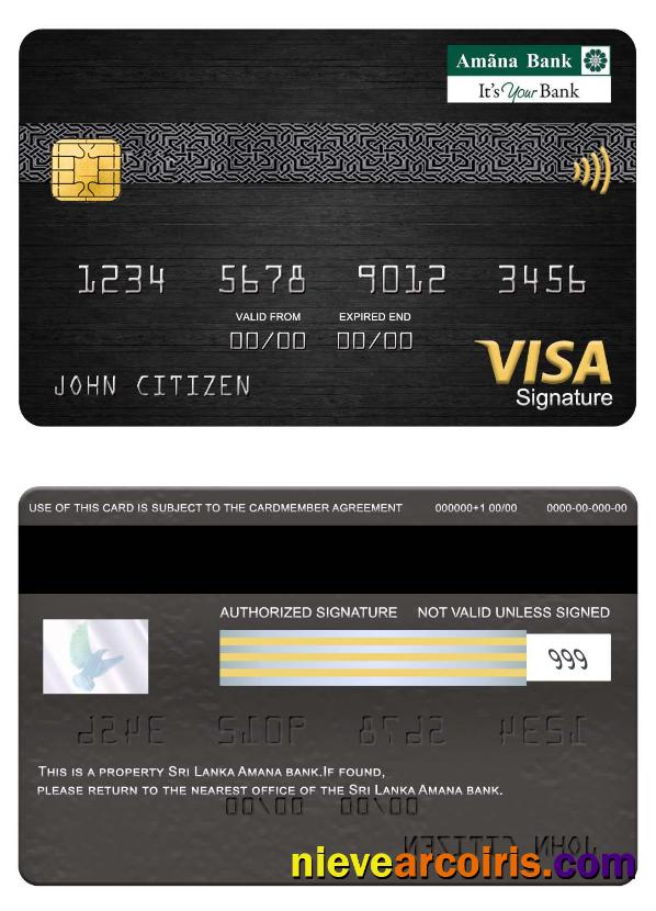 Sri Lanka Amana bank visa signature card